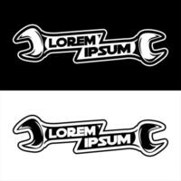 workshop logo design with wrench symbol vector
