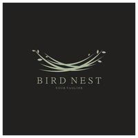 bird nest logo icon illustration template, for bird farm, bird business, bird house, bird conservation with modern minimalist concept vector