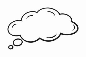 Hand drawn Thought Bubble, Comic Style, Blank Speech Bubble vector