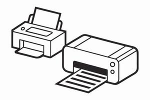 Two Printers Inkjet and Laser Printer Icon vector
