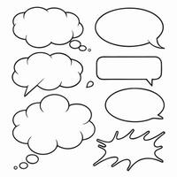 Collection of Blank Comic Speech Bubbles and Thought Bubbles vector
