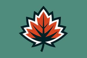 Stylized Red Maple Leaf Graphic Design vector