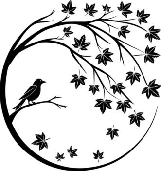 Creative round black silhouette frame made with abstract organic twigs placed in uneven layout, suitable for nature-inspired, minimalist, or rustic design assets vector