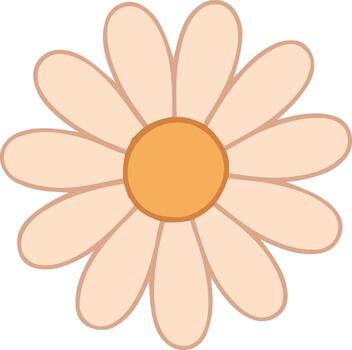 Beautiful daisy floral corner design with soft pastel flat petals and subtle shadows, arranged neatly in one corner for elegant and traceable spring-themed decoration use vector