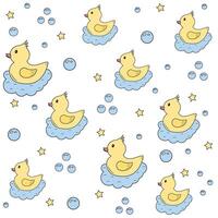 Pattern of ducks on a white background vector