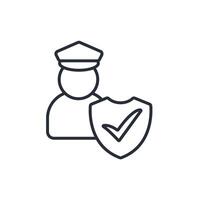guard icons line Editable stroke vector