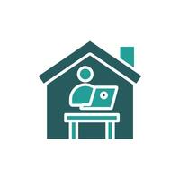 work from home color icon vector