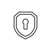 shield icons line Editable stroke vector