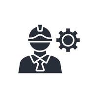 engineers icons black style with background vector