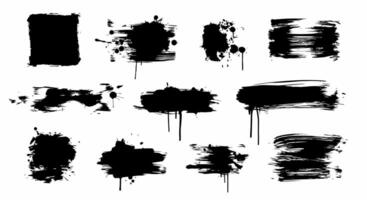 Grunge brush strokes set for graphic design and artistic backgrounds vector