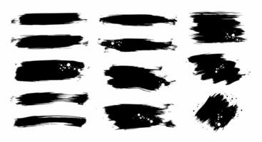 Black artistic strokes, a creative set of brush marks for design work vector