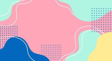 Vivid abstract background with playful geometric shapes and pastel colors vector