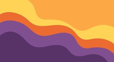 Colorful flowing abstract wave pattern in shades of yellow, orange and purple vector