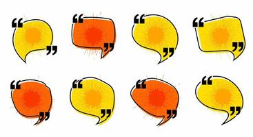 Various yellow and orange speech bubbles provide space for text messages vector