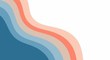 Modern wave design with shades of blue and coral color palette vector