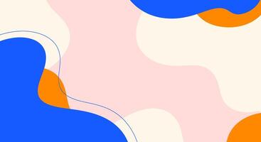Abstract design featuring blue, orange and pink organic shapes with smooth lines vector