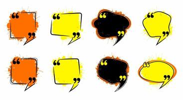 Collection of colorful speech bubbles with splatter and quote marks vector