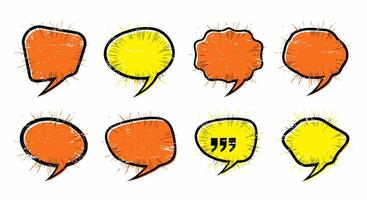 Cartoon speech bubbles set for social media or creative projects vector