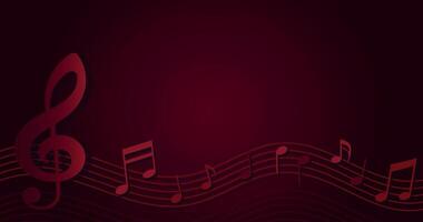 Musical background with notes and a treble clef. A deep red luxurious backdrop perfect for musical themes, invitations, certificates, karaoke, contests, flyers, banners. vector