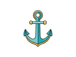 Stylized nautical anchor illustration in a clean flat design on a plain white background suitable for graphic projects vector