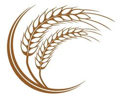 Elegant brown wheat illustration with a modern circular design representing agriculture and harvest. vector