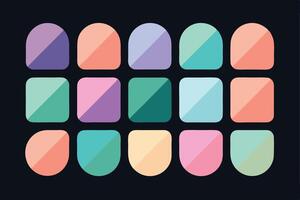 Colorful geometric shapes arranged in a pattern on a black background with a modern design vector