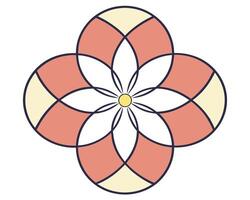 Abstract floral geometric design featuring intersecting circles and soft colors for decorative artwork purposes vector
