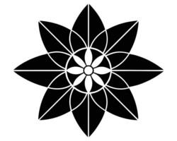 Elegant black and white floral design in a geometric style for decorative and symbolic purposes vector