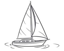 Simple illustration of a sailing boat on water for nautical adventures and travel concepts vector