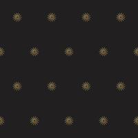 Gold Gradient Star on Black background. Christmas or New year Party Decoration. Outline Star Seamless Pattern background. Elegant Vintage Aesthetic Boho Textile Print. Wrapping Paper, Baby Room Wall vector