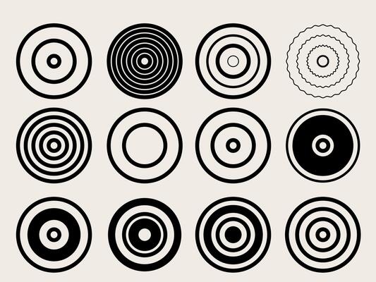 Circle Shape Icon. Outline Round Graphic Decoration. Line Geometric Round Element Symbol Contour Silhouette. Radial Simple Decor Graphic Silhouette Label Outline