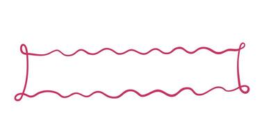 Romantic Curve Horizontal Frame isolated on white. Perfect for the design of wedding invitation, card, menu vector