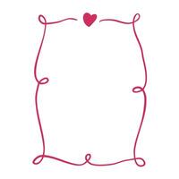 Romantic Curve Frame with Heart isolated on white. Perfect for the design of wedding invitation, card, menu vector