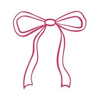 Cute Bow with ribbon isolated on white. Perfect as a design element for handicrafts, delicate brand, wedding invitations vector