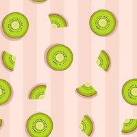 Pattern of sliced kiwi fruits vector