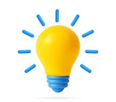3d light bulb icon vector