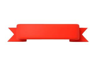 3d Red Ribbon isolated on white background. vector