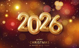Golden 2026 New Year text vector