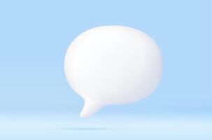 white speech bubble pin 3d vector