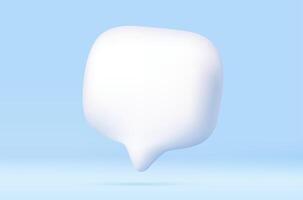 3d Blank white speech bubble pin. vector