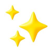 Shiny sparkle icons in 3D style. vector
