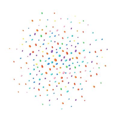 3d rainbow confetti.