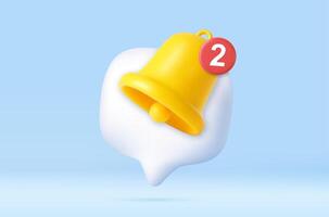 3d speech bubble with bell. vector