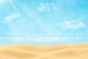Sandy desert with blue sky and sunshine vector