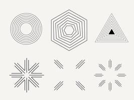 Angular Line Minimalist Stylized Contemporary Art Element. Graphic Outline Symbol Design. Abstract Imperfect Sketch Stroke Decoration. vector