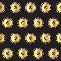 Gold Ring Round Shape Seamless Pattern. Vintage Golden Gradient Textile Texture Circle Geometric Shape Print Art vector