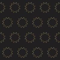 Gold Gradient Star Isolated on Black. Christmas or New year Party Decoration. Outline Star Seamless Pattern background. Elegant Vintage Aesthetic Boho Textile Print. Vintage Style Art vector