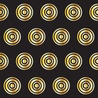 Gold Ring Round Shape Seamless Pattern. Vintage Golden Gradient Textile Shape vector