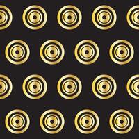 Gold Ring Round Shape Seamless Pattern. Vintage Golden Gradient Textile Texture Circle Geometric Form Shape vector