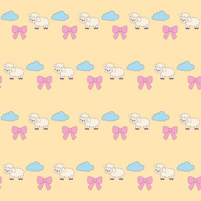 Good Sleep Baby Clothing Textile Seamless Swatch Background. Hand Drawn Doodle Infant Fabric Pattern. Cute Kawaii Whimsical Wrapping, Wallpaper Nursery Art. Vintage Elegant Retro Style